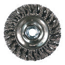 Advance Brush Standard Twist Single Row Knot Wheel, 4 D x 5/8 W, .014 Steel Wire, 20,000 rpm, 81657