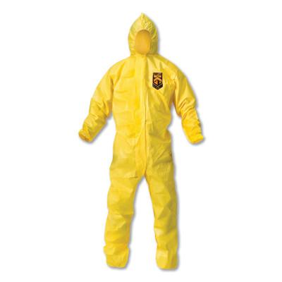 Kimberly-Clark Professional KLEENGUARD A70 Chemical Splash Protection Coveralls, Yellow, 4XL, Hood, 09817