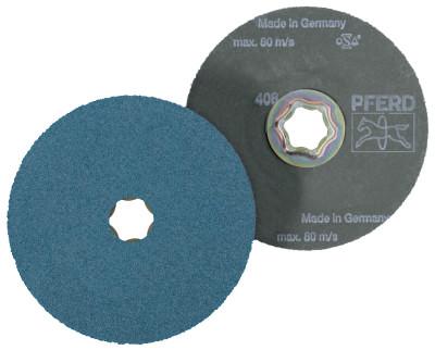 Pferd COMBICLICK Fiber Discs, Zirconia Alumina, 4 1/2 in Dia., 50 Grit, 40132