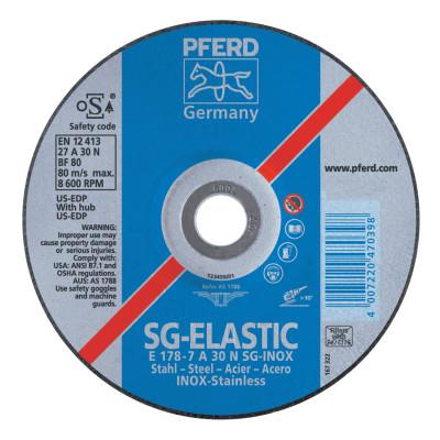 Pferd Premium SG-INOX Wheel, 9 in Dia, 1/4 in Thick, 30 Grit, Alum Oxide, 61112