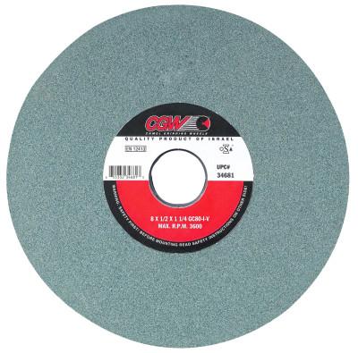 CGW Abrasives Green Silicon Carbide Surface Grinding Wheels, T5, 8 X 1, 1 1/4" Arbor, 60, I, 34703