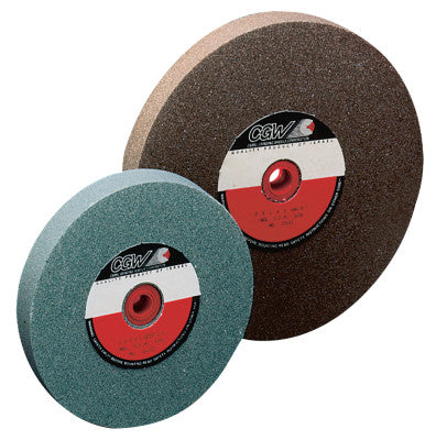CGW Abrasives Bench Wheels, Green Silicon Carbide, Single Pk, Type 1, 7 X 1, 1" Arbor, 100, I, 38515