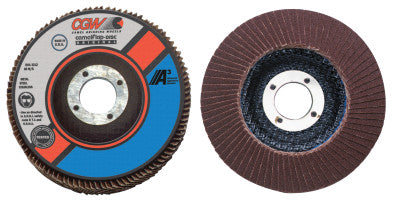 CGW Abrasives Flap Discs, A3 Aluminum Oxide, Reg, 4 1/2", 60 Grit, 5/8-11 Arbor, 13300rpm, T27, 39414