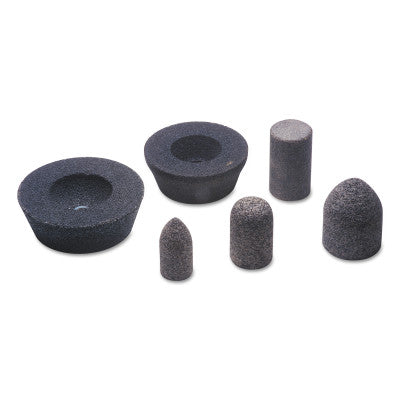 CGW Abrasives Resin Cones and Plug, 1-1/2 in Dia, 3 in Thick, 5/8 Arbor, 24 Grit, 49040