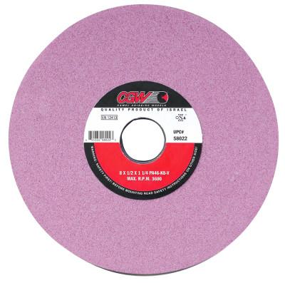 CGW Abrasives Pink Surface Grinding Wheels,, 14 X 1, 5" Arbor, 60, K, 58050