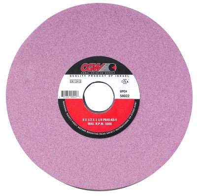 CGW Abrasives Pink Surface Grinding Wheels,, 7 X 1, 1 1/4" Arbor, 46, J, 58017