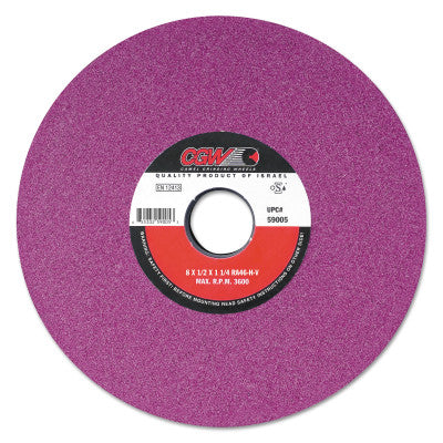 CGW Abrasives Ruby Surface Grinding Wheels,, 8 X 1/2, 1 1/4" Arbor, 46, J, 59006