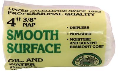 Linzer Shed-Resistant Roller Covers, 4 in, 3/8 in Nap, White Woven, RC101-4