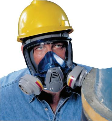 MSA Advantage 3200 Full-Facepiece Respirator, Medium, Rubber Harn, 10028995