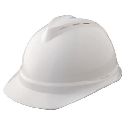 MSA V-GardÂ® 500 Protective Caps and Hats, 4 Point Fas-Trac, Vented Cap, White, 10034018