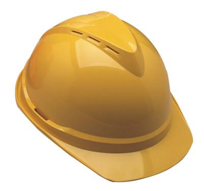 MSA V-GardÂ® 500 Protective Caps and Hats, 4 Point Fas-Trac, Vented Cap, Yellow, 10034020