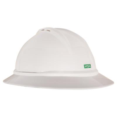 MSA V-Gard 500 Vented Protective Hats, 4 Point Fas-Trac III, Vented, Blue, 10167912