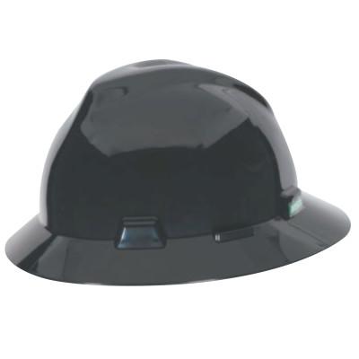 MSA V-Gard Protective Hats, Fas-Trac Ratchet Suspension, 6 1/2 - 8, Black, C217374