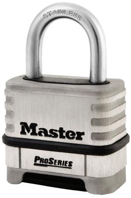 Master Lock ProSeries Resettable Combo Locks,3/8"Dia,1 1/16"L X 15/16"W, Brass, Shroud, Card, 1177D