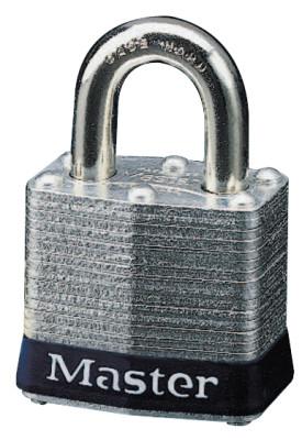 Master LockÂ® No. 3 Laminated Steel Pin Tumbler Padlocks, 9/32 in Diam., 3/4 in L X 5/8 in W, 3UP