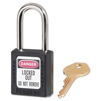 Master Lock® Zenex™ Thermoplastic Safety Padlock, 1-1/2 in W x 1-3/4 in L, Purple, Keyed Differently, 410PRP