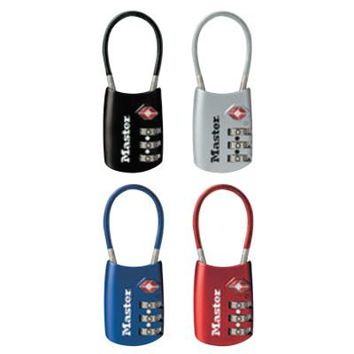 Master Lock TSA-Accepted Combination Luggage Padlock, Resettable, Flexible Shackle, Assorted, 4688D