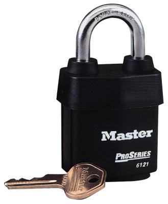 Master Lock Weather Tough Padlocks, 3/8 in Diam., 2 1/2 in L X 7/8 in W, 6125LJ