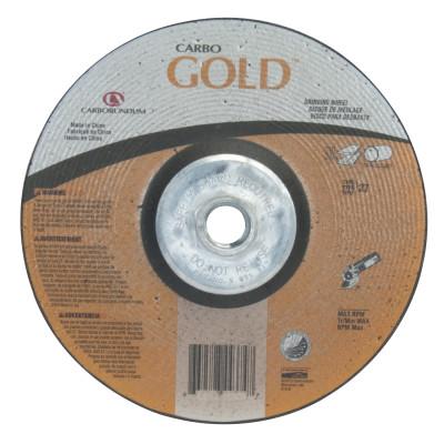 Carborundum Gold Aluminum Oxide, Type 27, 5 in Diameter, 1/4 in Thick, 5/8-11 in Arbor, 24 Grit, 05539502847