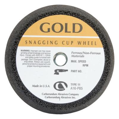 Carborundum Flaring Cup Wheel, 6 in Dia, 2 in Thick, Hardness Grade P, 16 Grit Alumina Oxide, 05539509160