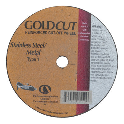 Carborundum Cut-Off Wheel, 4 in Dia, .035 in Thick, 3/8 in Arbor, 60 Grit Alumina Oxide, 05539509257