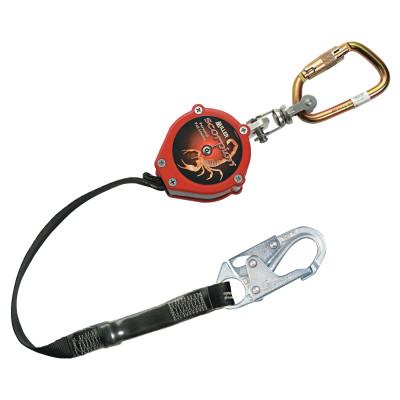 Honeywell Scorpion Personal Fall Limiters, 9 ft, Carabiner, Swivel Shackle Connection, PFL-4-Z7/9FT