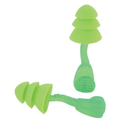 Moldex Glide Trio Reusable Earplugs, TPE, Green, Corded, 6445