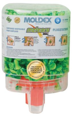 Moldex PlugStation® Earplug Dispenser, Disposable Plastic Bottle, Small Foam Earplugs, Bright Green, Meteors®, 6634