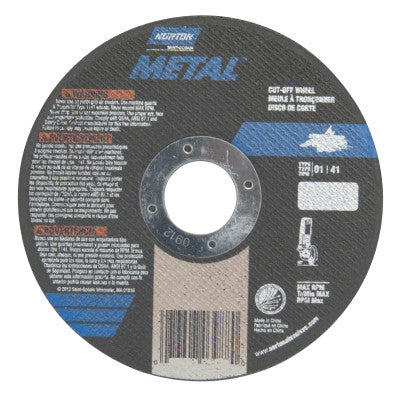 Saint-Gobain Metal Wheel, 4 1/2 in Dia, .04 in Thick, 7/8 in Arbor, Aluminum Oxide, 07660701617