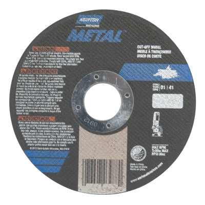 Saint-Gobain Metal Wheel, 6 in Dia, .04 in Thick, 7/8 in Arbor, Aluminum Oxide, 07660702757