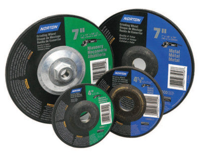 Saint-Gobain Depressed Center Metal/Masonry Wheel, 4 1/2 in Dia, 1/4 in Thick, 5/8 Arbor, 66252819559