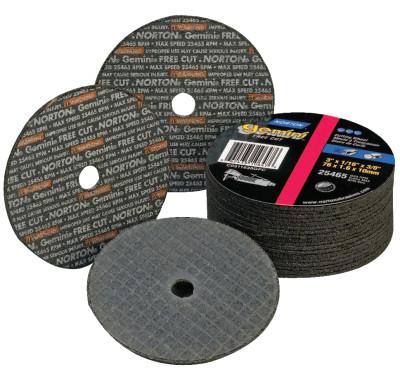 Saint-Gobain Gemini Type 1 Reinforced Cut-Off Wheel, 4 in dia, 1/16 Thick, 1/4 in Arbor, 36 Grit, Aluminum Oxide, 66243510654