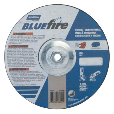 Saint-Gobain Depressed Center Wheel, 9 in Dia, 1/8 in Thick, 5/8 Arbor, Zirconia/Alum. Oxide, 66252843244