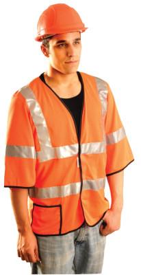 OccuNomix Class 3 Mesh Vests with 3M Scotchlite Reflective Tape, 3X-Large, Hi-Viz Orange, LUX-HSCOOL3-O3X