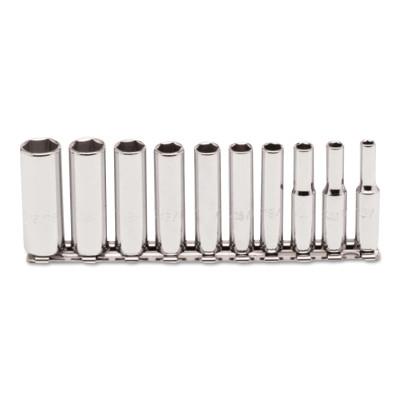 Stanley® Products Torqueplus 10 Piece Deep Socket Sets, 1/4 in, 6 Point, 47102