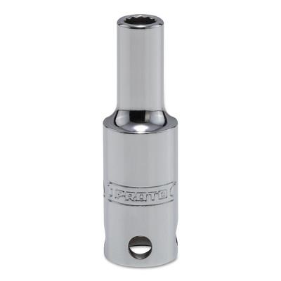 Stanley?? Products Tether-Ready Drive Deep Sockets, 1/2 in Drive, 31 mm, 1 25/32 in L, 12 Points, 5431M-TT