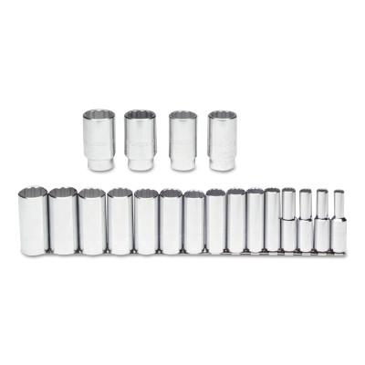 Stanley® Products Torqueplus 19 Piece Deep Socket Sets, 1/2 in, 12 Point, 54105