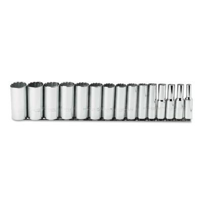 Stanley® Products Torqueplus™ 15 Pc Deep Socket Set, 1/2 in, 12 Point, 54107