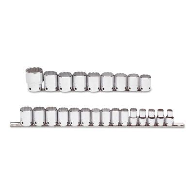 Stanley® Products Tether-Ready Drive Metric Socket Sets, 1/2 in Drive, 12 Point, Metric, 54211-TT