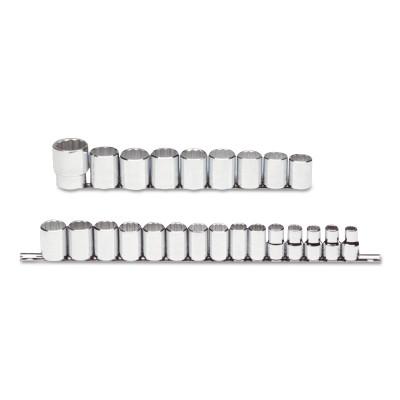 Stanley® Products Torqueplus 24 Piece Metric Socket Sets, 1/2 in, 12 Point, 54211