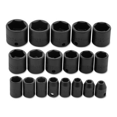 Stanley® Products Torqueplus 19 Piece Metric Socket Sets, 3/8 in, 6 Point, 72206