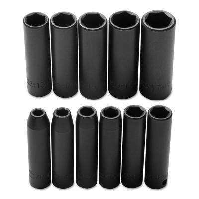 Stanley® Products Torqueplus 11 Piece Metric Deep Impact Socket Sets, 3/8 in, 6 Point, 72212