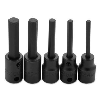 Stanley® Products 5 Piece Metric Hex Bit Impact Socket Sets, 3/8 in, 72252