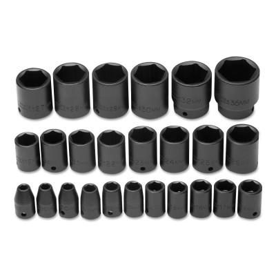 Stanley® Products Torqueplus 25 Piece Metric Impact Socket Sets, 1/2 in, 6 Point, 74206