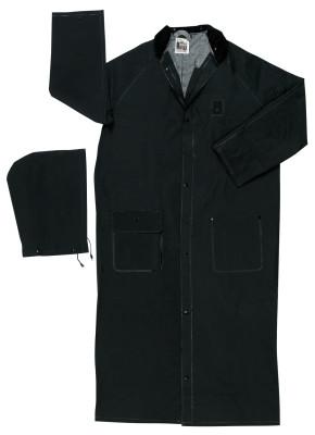MCR Safety Classic Plus Rider Rain Coat, 0.35 mm PVC/Polyester, Black, 60 in 5X-Large, 267CX5