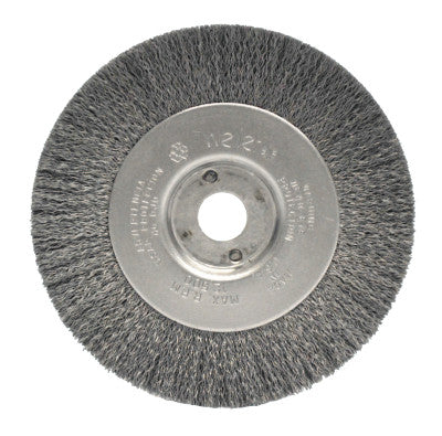 Weiler® Narrow Face Crimped Wire Wheel, 4 in D x 1/2 in W, .0118 in Steel, 6,000 rpm, 00134