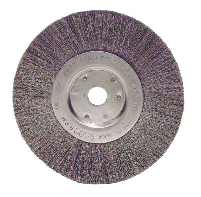Weiler® Narrow Face Crimped Wire Wheel, 6 D x 3/4 W, .014 Steel, 6,000 rpm, Retail Pack, 01055