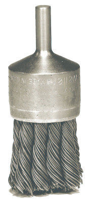 Weiler® Hollow-End Knot Wire End Brush, Stainless Steel, 22,000 RPM, 3/4 in x 0.02 in, 10030