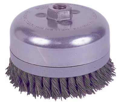 Weiler® Extra Heavy Duty Knot Wire Cup Brush, 2 3/4 in Dia, 5/8-11 UNC Arbor, 0.20 Steel, 13301
