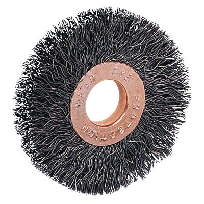 Weiler® Copper Center™ Wire Wheel, 3 in D x 5/8 in W, .008 in Steel Wire, 20,000 rpm, 15543